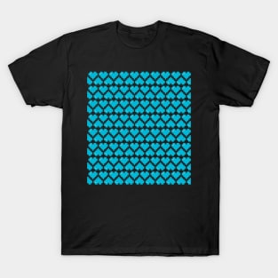 Seamless Pattern of Light Blue Pixel Hearts T-Shirt